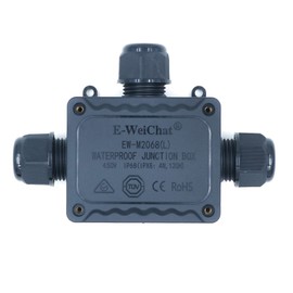 ZONADAH T-Type 3-Way IP68 Waterproof Electrical Cable Wire Connector Junction Box 450V 32A 10-14mm 4M Depth Outdoor Garden Lighting Wiring