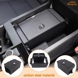 Car Center Console Lock Safe Box Armrest Storage Compatible with Toyota Tundra 2022-2025 Center Console Lock Box Armrest Security Organizer Tray Vault with 3 Digit Combo Password Insert Accessories