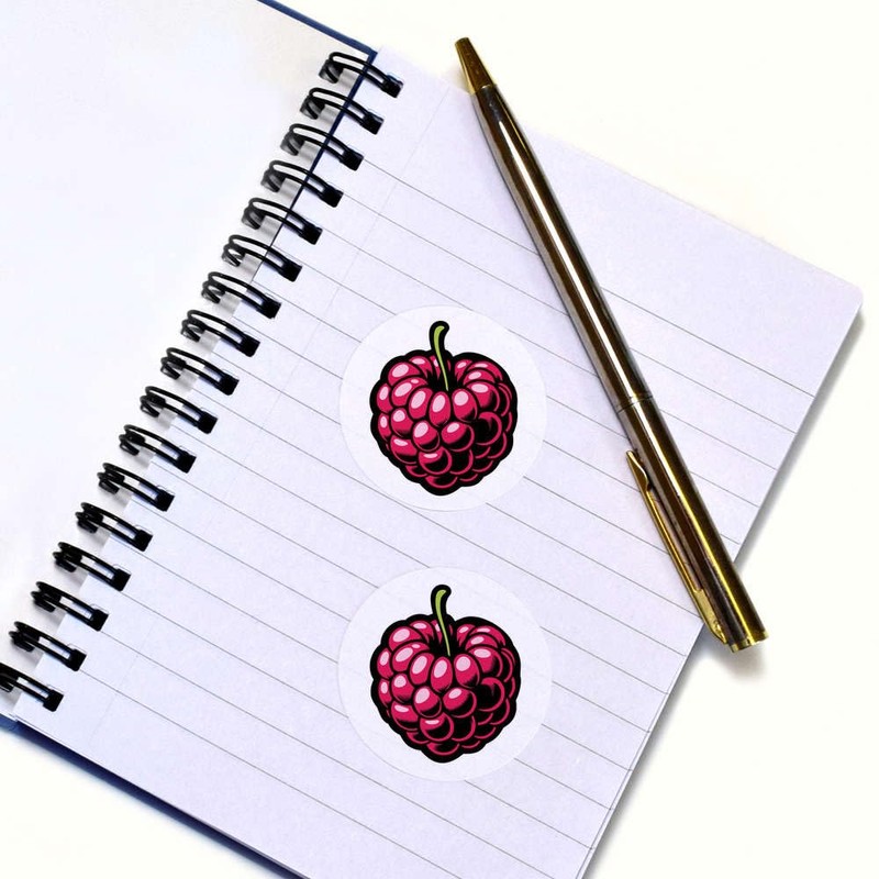 24 x 40mm Round 'Ripe Raspberry' Stickers (SK00067452)