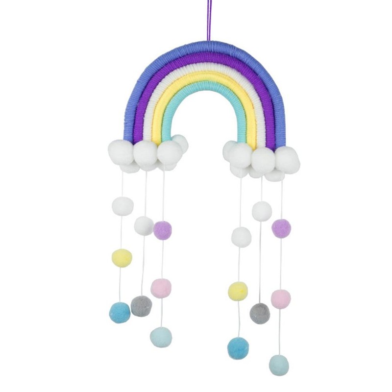 Baby Mobile Baby Bed Wind Chimes Hanging Clouds Raindrops Rainbow