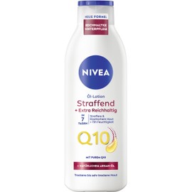 NIVEA Firming Oil Lotion Q10, Nourishing Body Lotion with 100% Natural Argan Oil and Pure Q10, Firming Body Cream for Mature and Dry Skin (250 ml)