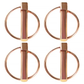 YIXISI Lynch Pin 10 mm Folding Pins, Round Folding Plug, Galvanised Steel Folding Pins, Safety Folding Plug, for Boat, Trailer, Tractor, Trolley, Lawnmower, Pack of 4