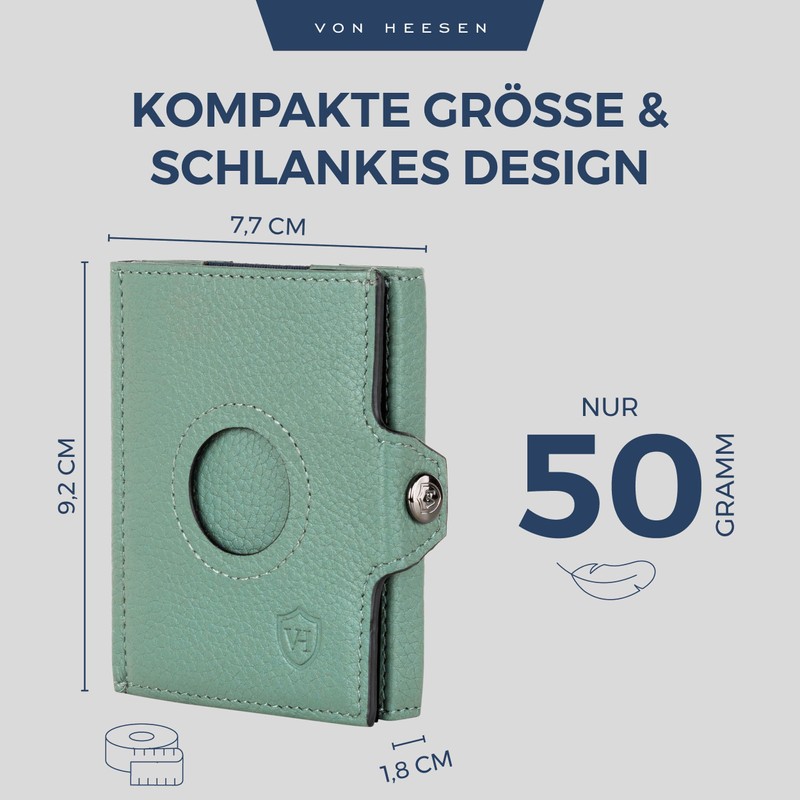 VON HEESEN Airtag Slim Wallet with RFID Protection - Airtag