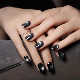 Nail Art Cat Eye Magnetic Pen Double Head Fancy Nail Art Magnetic Pen 3D Cat Eye Glue Magnet Nail Art Shop DIY Special (Double Ended Flower Absorption Pen)