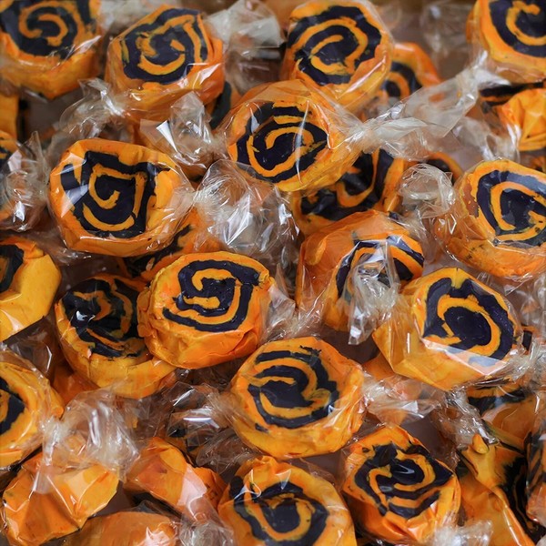 Halloween Orange Cream Taffy Chews by It's Delish- Individually Wrapped  1 lb