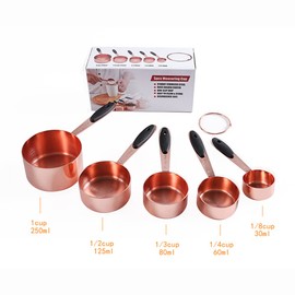 Elvaesther Measuring Cups and Spoons Set, 5pcs Measuring Spoon Set with Handle Thickened Food-grade Stainless Steel Kitchen Baking Tools for Dry and Liquid-Food Cooking