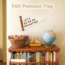 MOFUYU Playroom Decor Pennant Banners Flags,Boy Nursery Decor,Let's Go On an Adventure Felt Banner,Gifts for Baby Kids Nursery Bedroom Playroom 7.4x14 Inch
