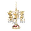 6Pcs Chinese Chalice Retro Style Zinc Alloy Glass Embossed Flower
