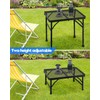 MSDADA Folding Grill Table, Height Adjustable Aluminum Table with Mesh