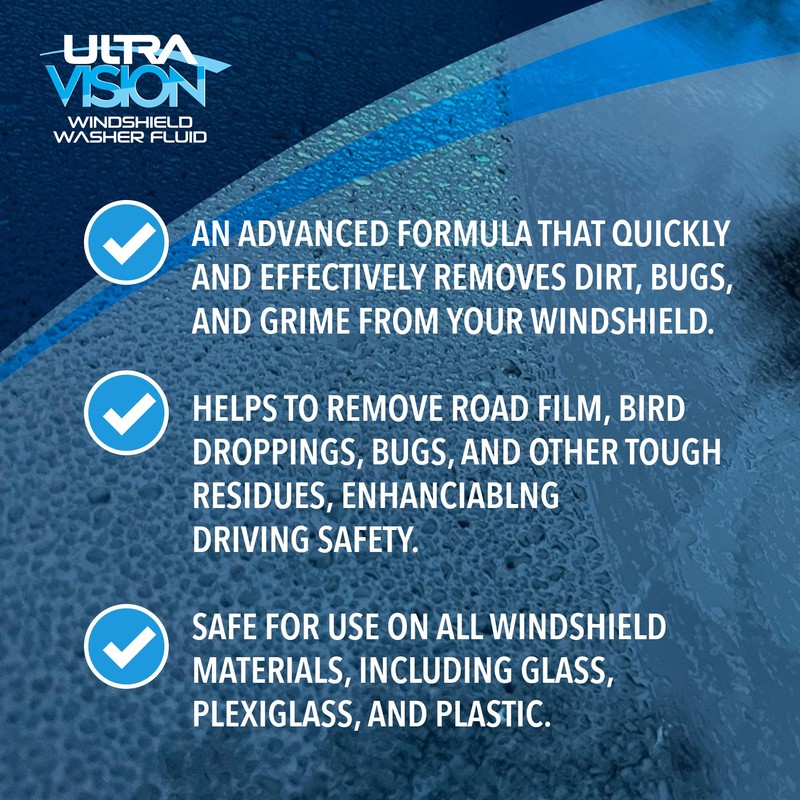 UltraVision Windshield Washer Fluid - Advanced Formula for Car Windshield
