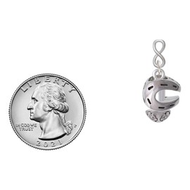 Delight Jewelry Silvertone Horseshoe Spinners Silvertone Infinity Post Earrings