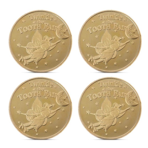 Takelablaze Tooth Fairy Coins, Tooth Fairy Gold Coin Experience, Kids Teething Period (Pack of 4)
