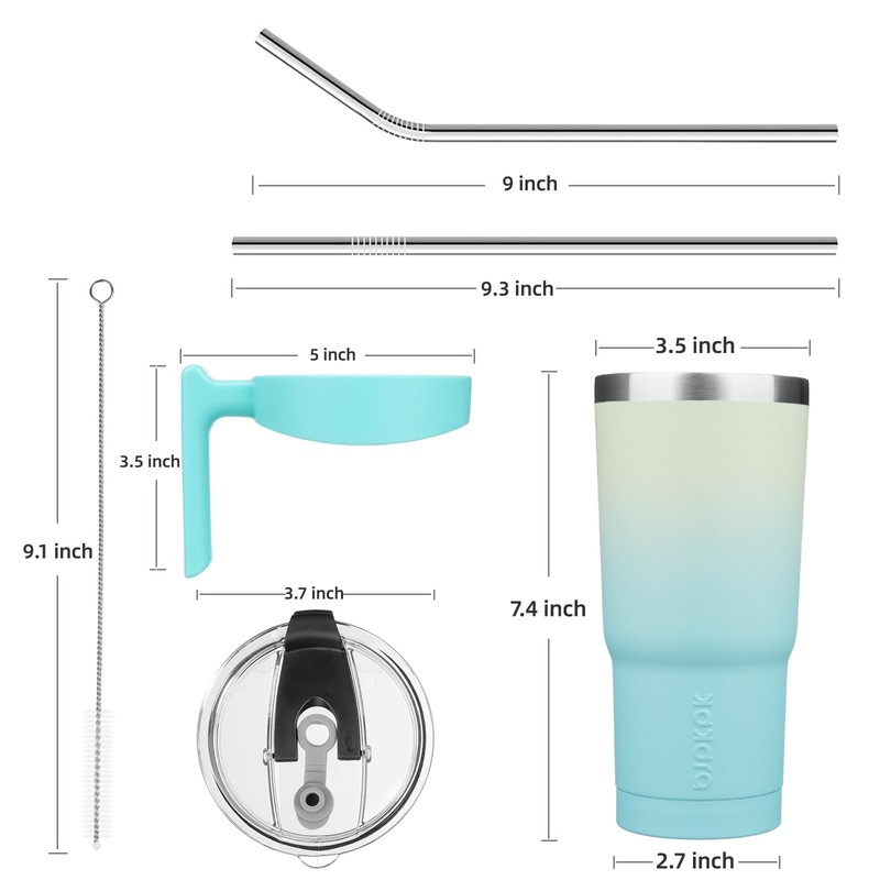 BJPKPK - Vaso con asa de acero inoxidable de 20
