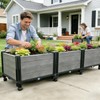 Ywie up Triple Compartment Elevated Raised Garden Bed with Wheels,