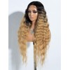 Joedir Long Deep Curly Wavy Lace Front Synthetic Wigs for