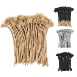 Sangtok 6 inch 40 Strands Loc Extensions Human Hair, Real 0.6cm Width Human Hair Dreads Extensions for Man/Women Full Handmade Dreadlocks Can be Dyed(27)