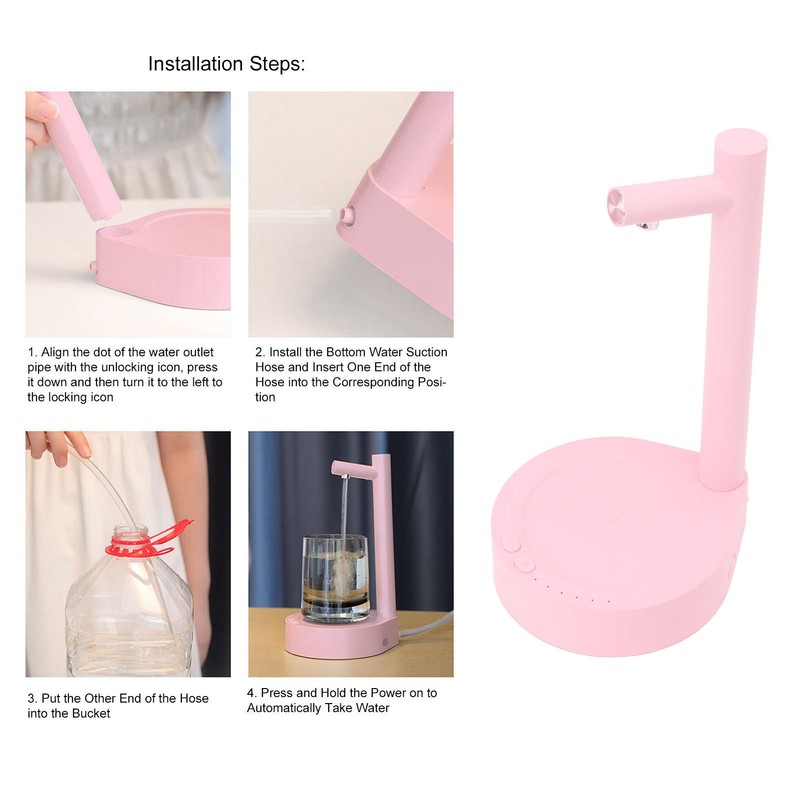 Desktop Water Bottle Dispenser Portable Removable 6 Speed Adjustable Electric