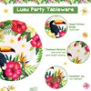 Fighting to Achieve 72PCS Hawaiian Luau Plates and Napkins, Set