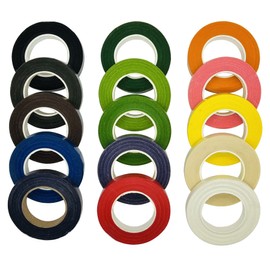 Woohome 15 Roll Florist Stem Wrap 90 Feet 12mm Width Florist Tape Flower Tape for Bouquet Stem Wrap Florist (Mix Colors) (15 Colors)