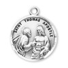Saint Thomas the Apostle Round Sterling Silver Medal Pendant