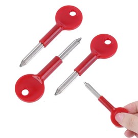 Star Key, 4PCS Universal Window Key for Door and Window Locks, Security Rack Bolt Keys for Fire Door Pipe Well Door Rack Bolt Spare Star Key(Key Length 30mm, Red)