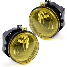 DOTCOM Pair Fog Light Bumper Lamps Compatible with Dodge Nitro Grand Caravan 2005-2008/Fit Challenger Avenger 08-10/Fit Jeep Patriot Compass 2007-2009 Yellow Lens w/Bulbs