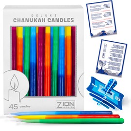 Premium Dripless Hanukkah Candles Standard Size Chanuka Candles Exciting Menorah Candles Tri Color Decorative Candles Tapered Quality Chanukah Candle Set Colorful Hanukah Candles