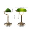 Newrays Green Glass Bankers Desk Lamp with Pull Chain Switch