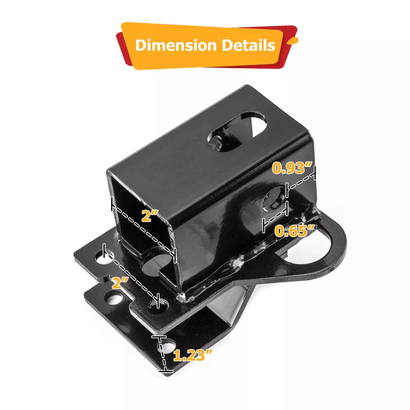 DYSO Steel 2" Rear Receiver Hitch For Honda Foreman TRX500
