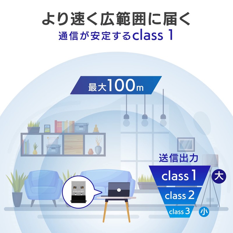 I-O Data USB to BT50LE Bluetooth Adapter, Bluetooth 5.0/Class 1