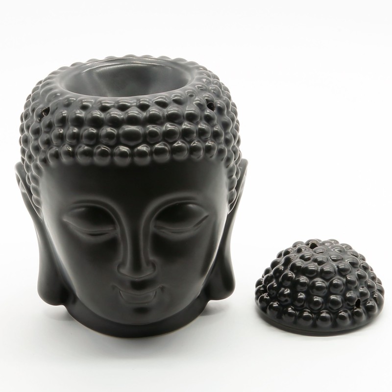 Omonic Porcelain Zen Garden Yoga Meditation Black Thai Buddha Head