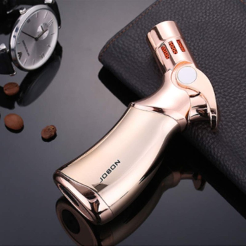 Torch Lighter 4 Jet Flame Refillable Butane Cigar Lighter Adjustable