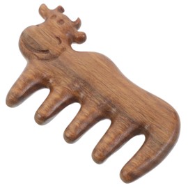 Outanaya Wooden Scalp Massager Comb Cartoon Sandalwood Brush for All Hair Types Portable and Lightweight for Hair Care and Muscle Relaxation for Travel and Gifting