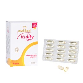 OMEGOR Vitality 1000 - Dietary Supplement with 1000 mg Omega 3 - Vitamin E - For Your Heart and Brain - 90% Omega-3 Concentration - 5 Star IFOS Certified - 90 Capsules