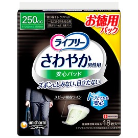 Life-free Refreshing Pad, For Men, 8.5 fl oz (250 cc), 10.2 inches (26 cm), 18 Sheets For Peace Of Mind