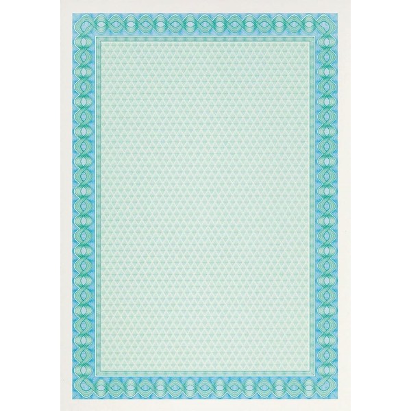 DECAdry Premium Certificates Watermarked 115gsm A4 Turquoise Blue Ref OSD4052