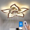 Yfrest Modern Ceiling Fan with Lights, Flush Mount Ceiling Fan