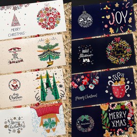 MEDOYOH Set of 8 DIY Diamond Painting Greeting Cards with Envelope, Diamond Painting Blank Art Cards for Birthday, Mother's Day, Christmas, Anniversary, Thanksgiving, Christmas 02