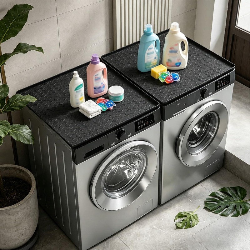 OctBird 2Pcs Washer and Dryer Topper Protector Mat, 25"x25" Washing