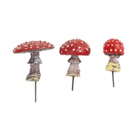 Senrusa 3Pcs Mushroom Garden Outdoor Decor,Glow in The Dark Mushroom Decor, Luminous Mushroom Statue Decor for Micro Landscape Outdoor Patio Terrace Balcony Yard Decoration