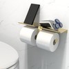AquaChase Toilet Tissue Paper Holder with Shelf for Mega Rolls,