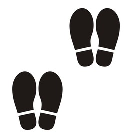 UME-STAR Footprint Stickers, Footprint Marks, Social Distance Floor Signs, Foot Stickers, (Set of 2)