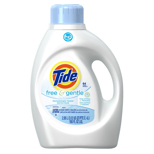 Tide Free and Gentle High Efficiency Liquid Laundry Detergent, 100 oz, 64 loads