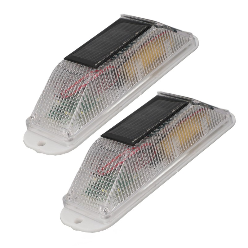 2pcs Solar Strobe Warning Light Waterproof Light Control High Bright