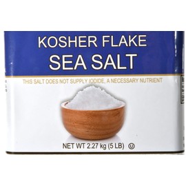 Olde Thompson Kosher Flake Sea Salt 5 lbs (2.27 kg Container) Mild Salt – Tastes Great with Spice Blends, Baking, and The Rims of Margarita Glasses