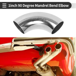 Motoforti 90 Degree Mandrel Bend Elbow Car Modified Exhaust Pipe Tubing Piping 1" Inch OD Thickness 1.5mm/16GA 25x85x1.5mm 201 Stainless Steel Silver Tone