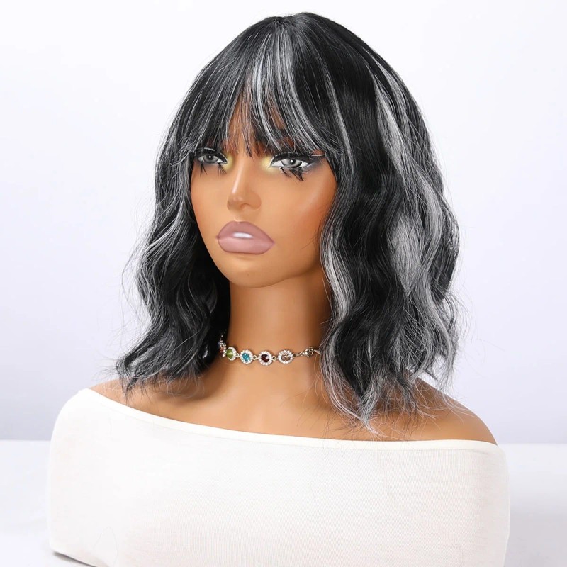 Smilco 2025 New 14-inch Black and White Gradient Highlights Wave