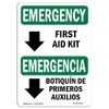 OSHA Emergency Sign - First Aid Kit Bilingual | Aluminum