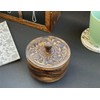 KPAVIR Rustic Salt Box with Hand Carved Lid & Spoon,