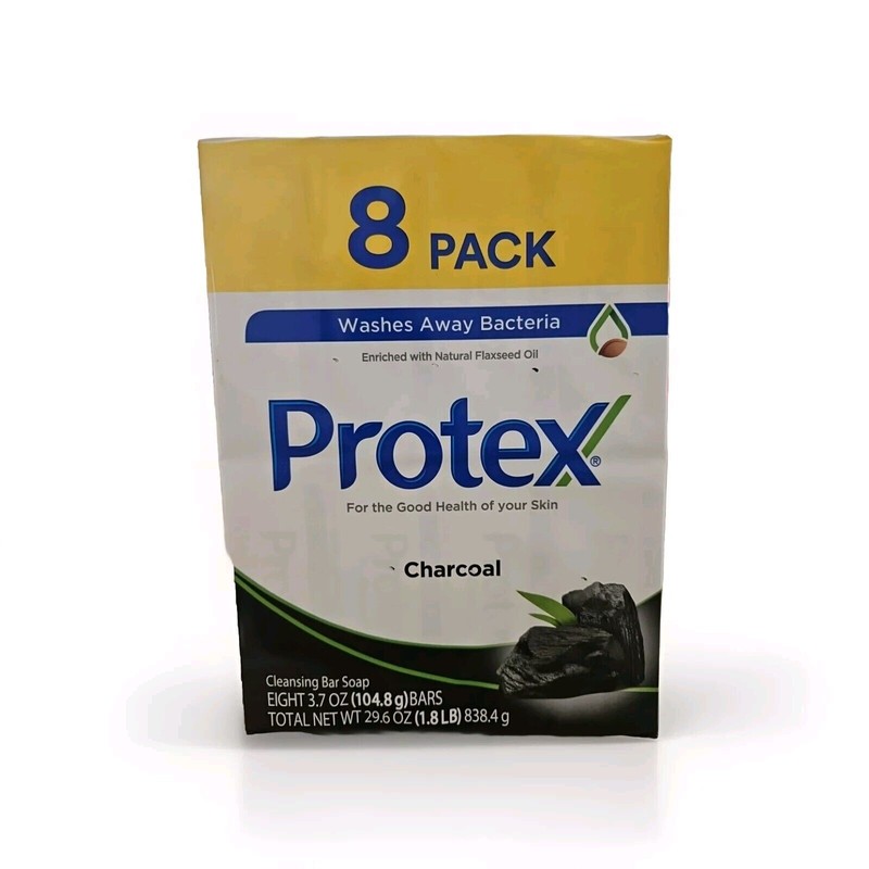 Protex Charcoal Soap Natural Antibacterial With Flaxseed Oil 8 Bars